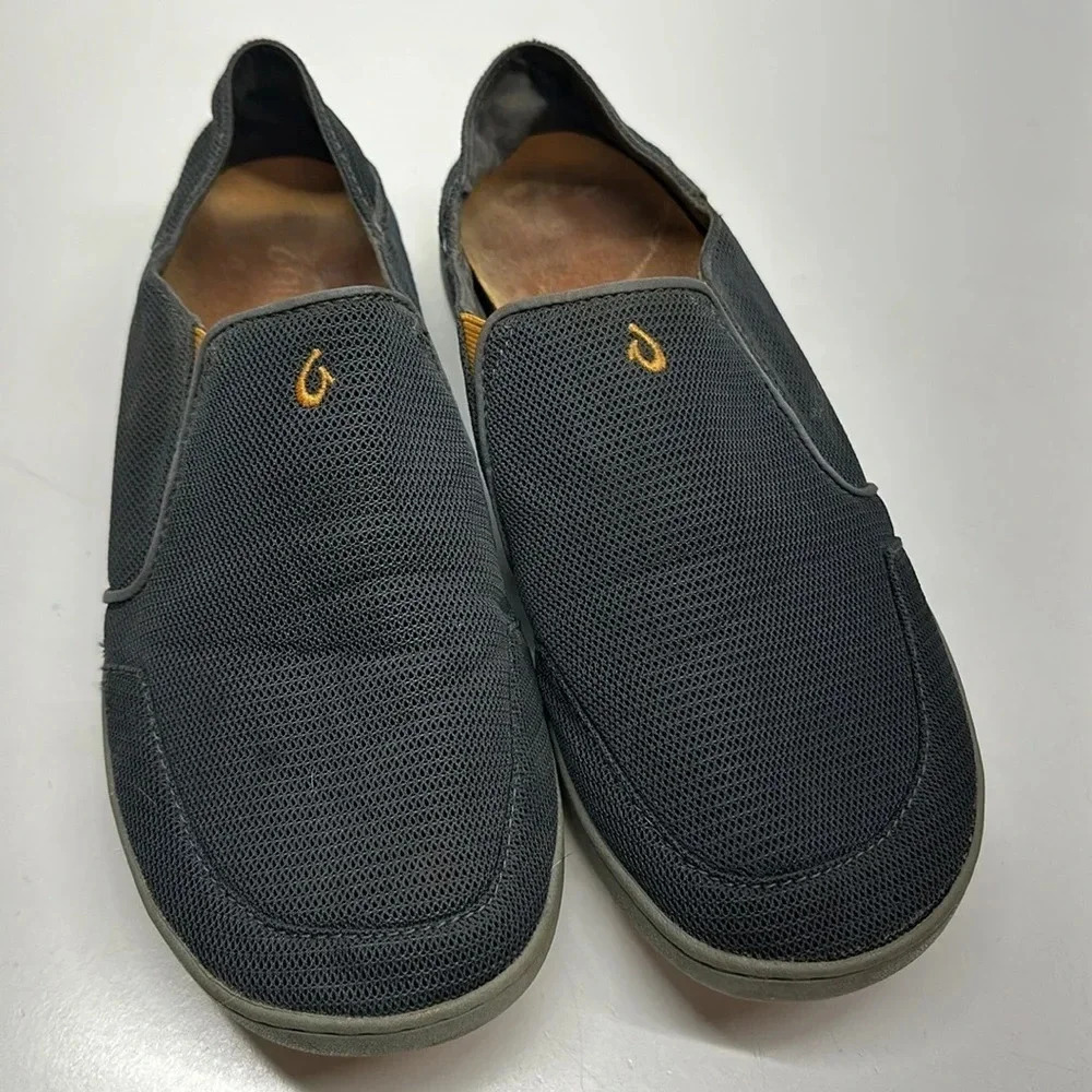 Olukai Nohea Shoes Mesh Slip On Sneakers Lightweight Breathable Gray Men's 12